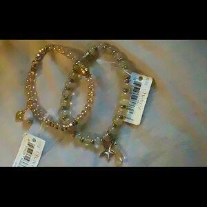 Set of 2 beaded charm bracelets Nwt